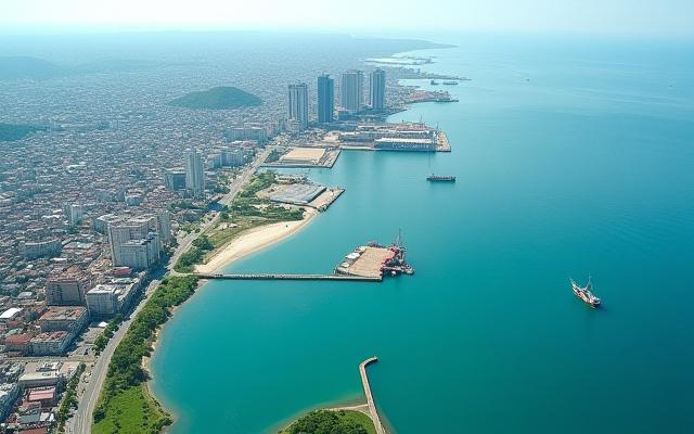 Ubicación de Alisio Co en Barranquilla, destacando el puerto y el río Magdalena.